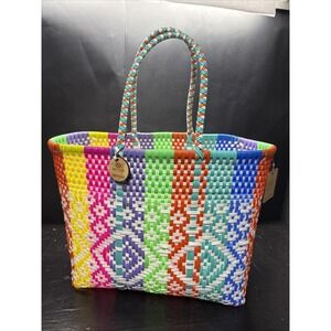 Maria Victoria Rainbow Basket Bag "From Mexico with Love" Upcycled Plastic